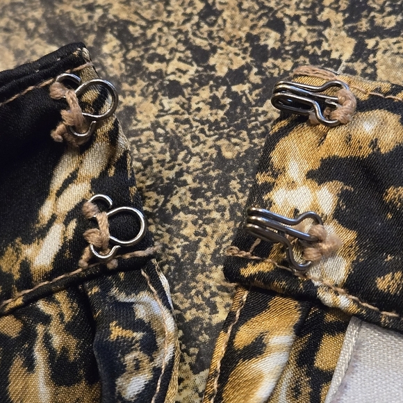 Worthington Snake Print Halter-type Top Beaded High Gathered Neckline Women's M - Picture 6 of 11